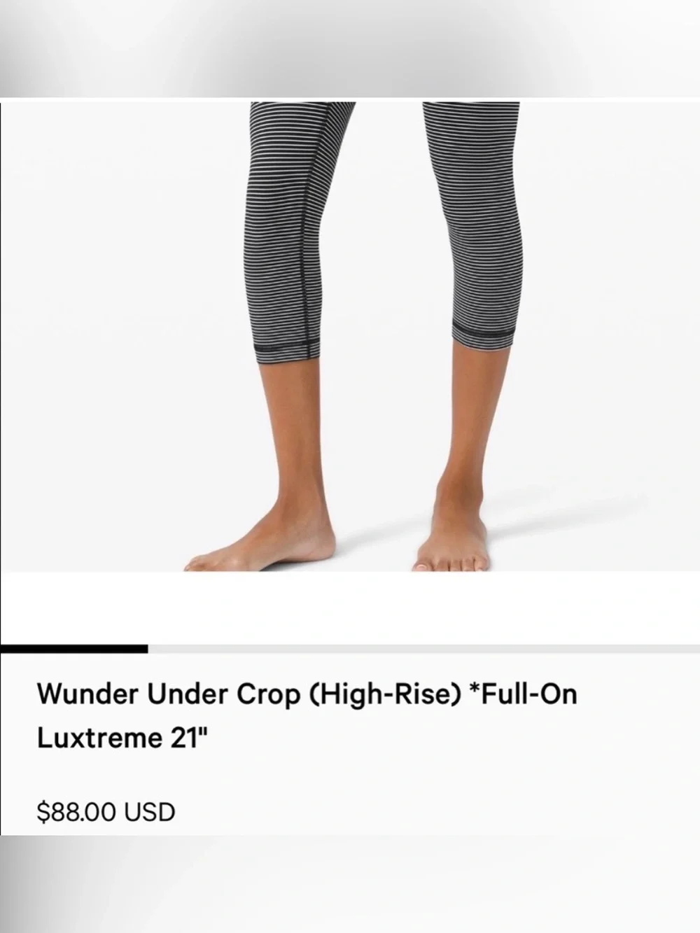 NWT Lululemon Wunder Under HR Crop 21